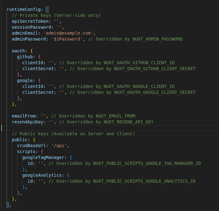 Configuration settings concept